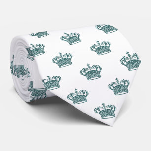 Crown 01 - Moss Green on White Neck Tie