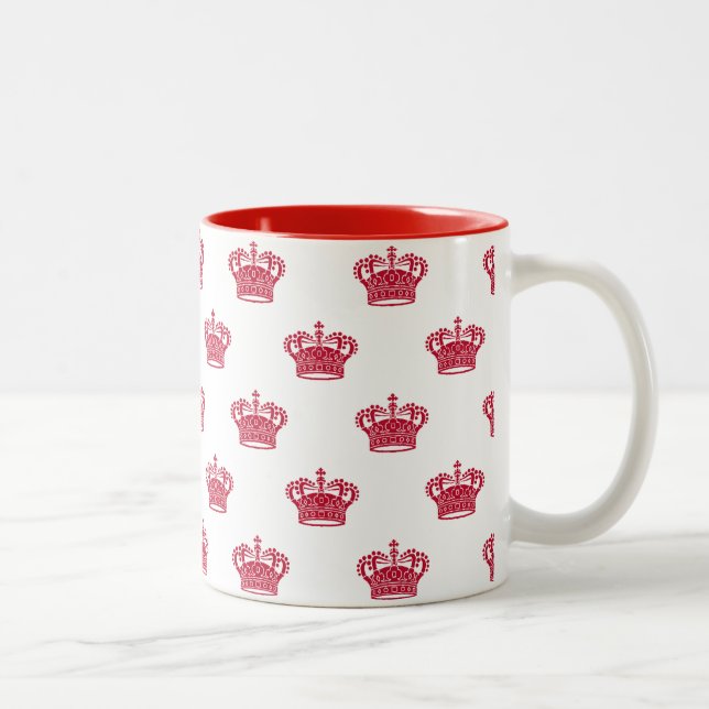 Crown 01 - Yellow on White Two-Tone Coffee Mug (Right)