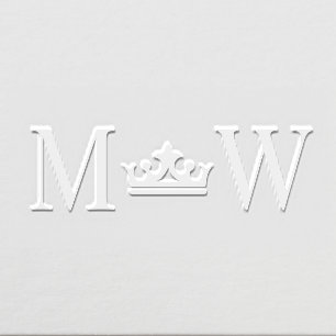 Crown #2 Couple Wedding 2 Initial Monogram Embosser