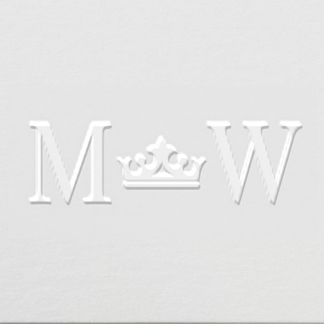 Crown #2 Couple Wedding 2 Initial Monogram Embosser (Design)