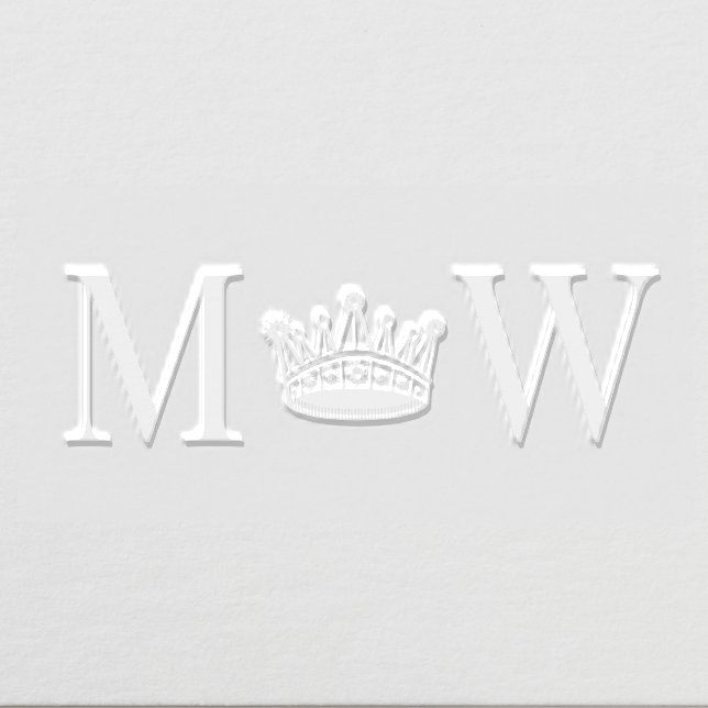 Crown #3 Couple Wedding 2 Initial Monogram Embosser (Design)