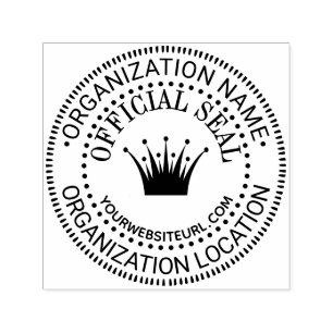 Crown #4 Generic Custom Official Seal Name Loc URL Self-inking Stamp