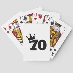 Crown 70th birthday poker cards