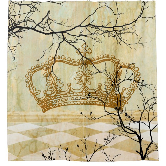 Crown And Branches Fantasy Shower Curtain (Front)