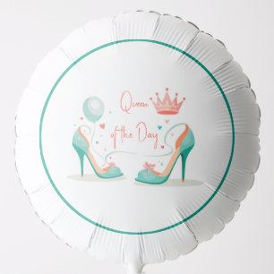 Crown and High Heels – Glamorous Pink & Mint Theme Balloon