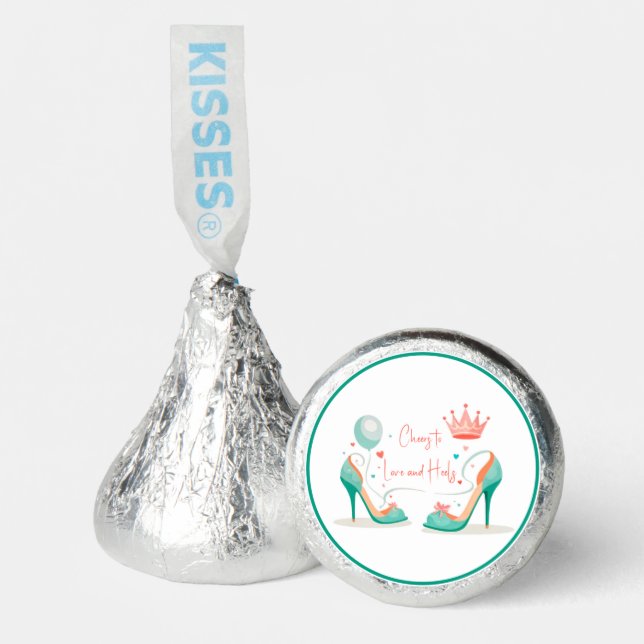 Crown and High Heels – Glamorous Pink & Mint Theme Hershey®'s Kisses® (Front)