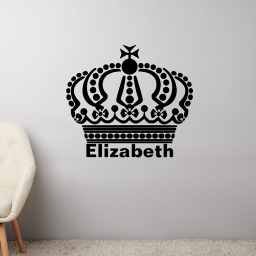 Crown and Personalized Name Wall Decal