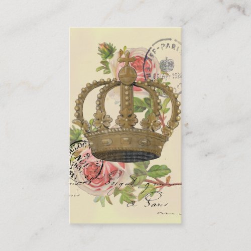 Crown and roses business card template