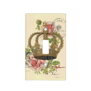 Crown and roses light switch cover