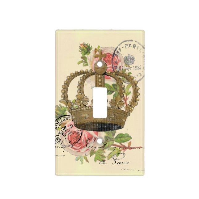 Crown and roses light switch cover (Front)