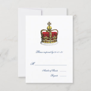Crown and Union Jack Flag Wedding RSVP