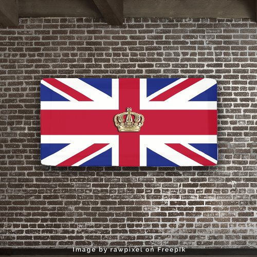 Crown and Union Jack Patriotic Banner