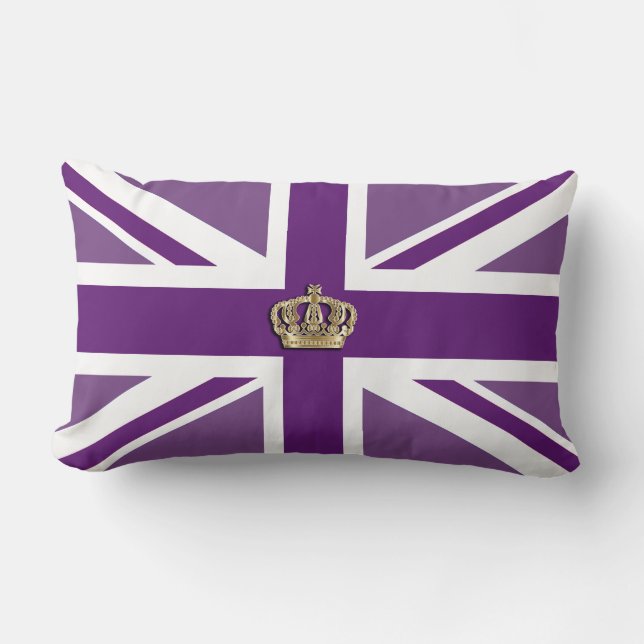 Crown and Union Jack Patriotic Cushion (Front)
