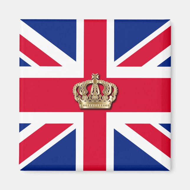 Crown and Union Jack Patriotic Magnet (Front)