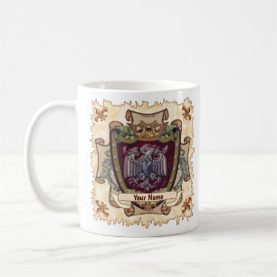 Crown Banner Eagle Surname Coffee Mug