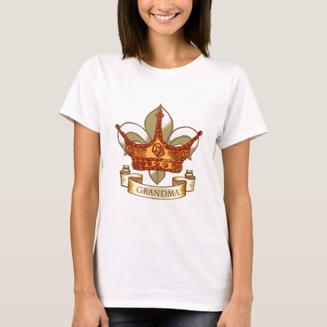 Crown Banner Queen Grandma T-Shirt (Front)