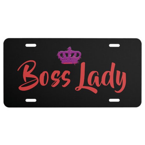 Crown Boss Lady Aluminum License Plate