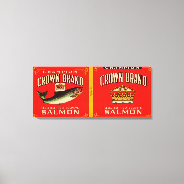 Crown Brand Salmon Label Canvas Print (Front)