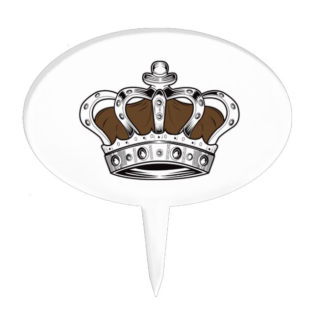 Crown - Brown Cake Topper (Front)