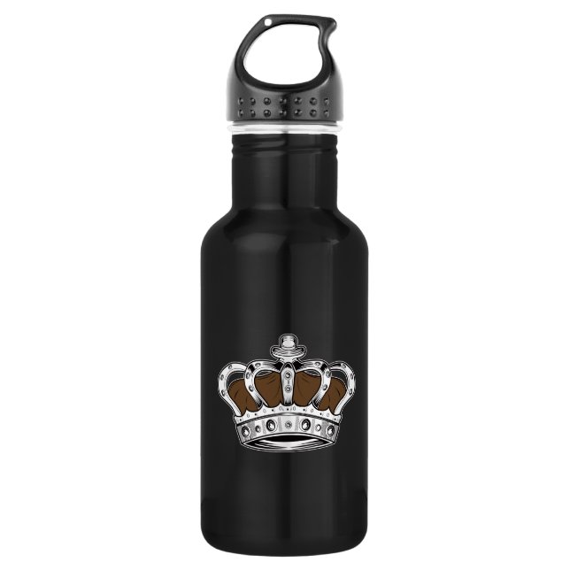 Crown - Brown Stainless Steel Water Bottle (Front)