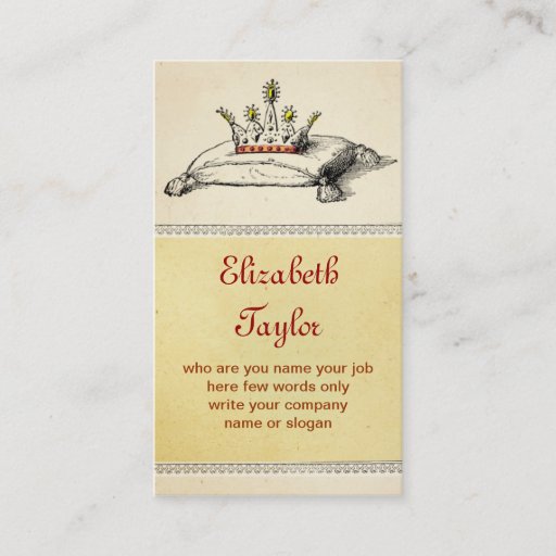 Customizable crown business card