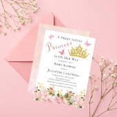 Crown | Butterflies Floral Princess Baby Shower Invitation