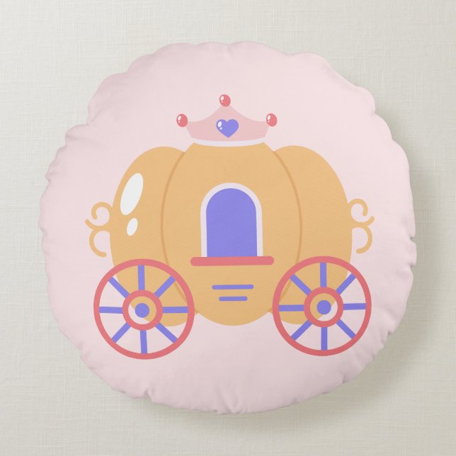 Crown & Carriage Buggy Accent Round Pillow (Front)