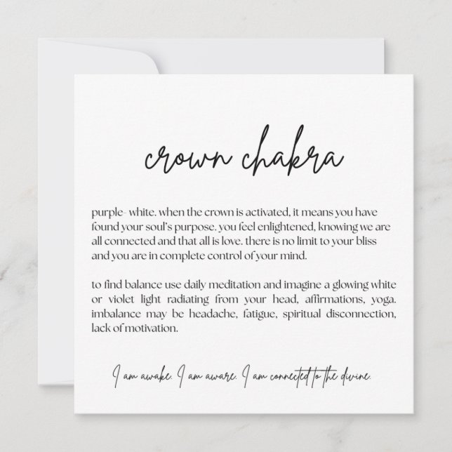 Crown Chakra Card - (Simple, Elegant, Wedding) (Front)
