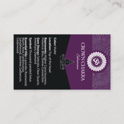Crown Chakra Info Wallet Card
