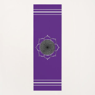 Crown Chakra Mandala & Lotus on Royal Purple Yoga Mat
