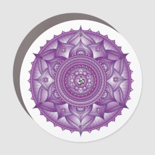 Crown Chakra Purple Mandala Car Magnet