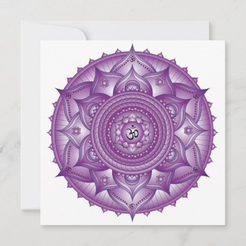 Crown Chakra Purple Mandala Square Note Card