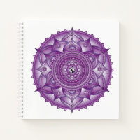Crown Chakra Purple Mandala Square Notebook