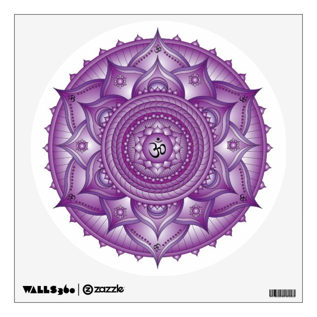 Crown Chakra Purple Mandala Wall Decal (Front)