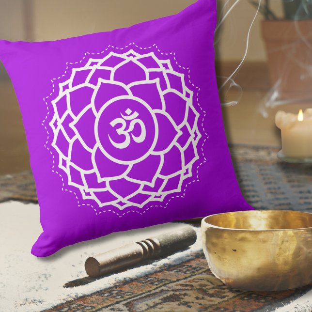 Crown Chakra | Sahasrara | Purple | Meditation  Throw Pillow (Creator Uploaded)