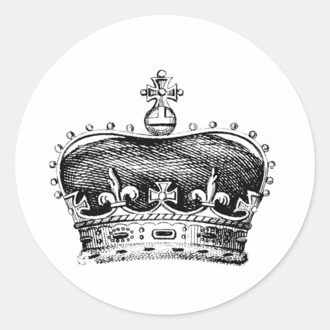 Crown Classic Round Sticker (Front)