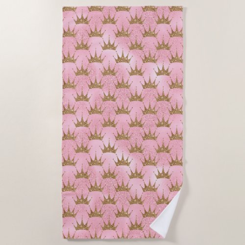 Crown Design Beach Towel