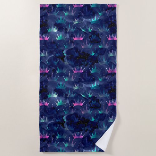 Crown Design Beach Towel