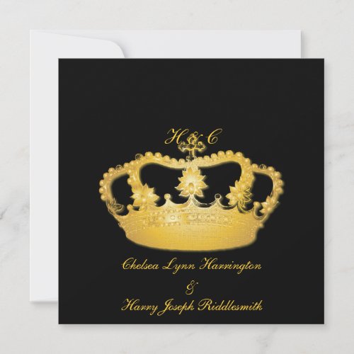 Crown Design II _  Gold Invitation