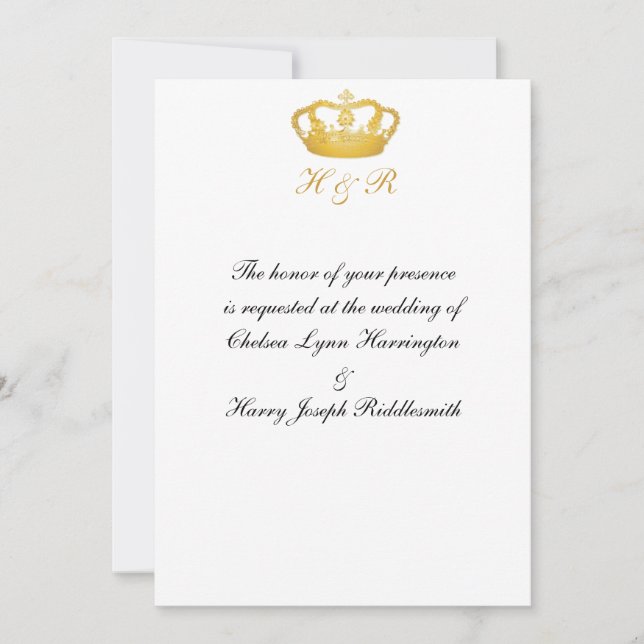 Crown Design II -  Gold Invitation (Front)