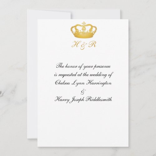 Crown Design II _  Gold Invitation