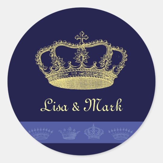 Crown Designs - Blue Classic Round Sticker