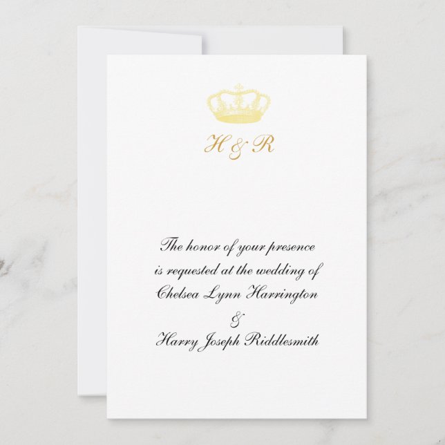 Crown Designs -  Gold Invitation (Front)