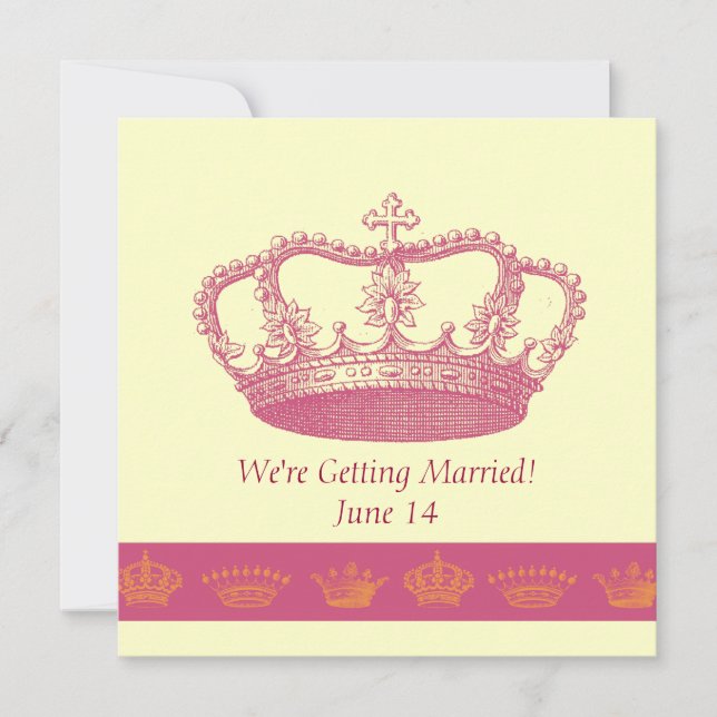 Crown Designs -  Pink Invitation (Front)