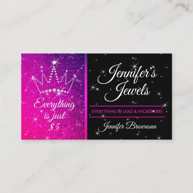 Crown Diamond Purple Business Card