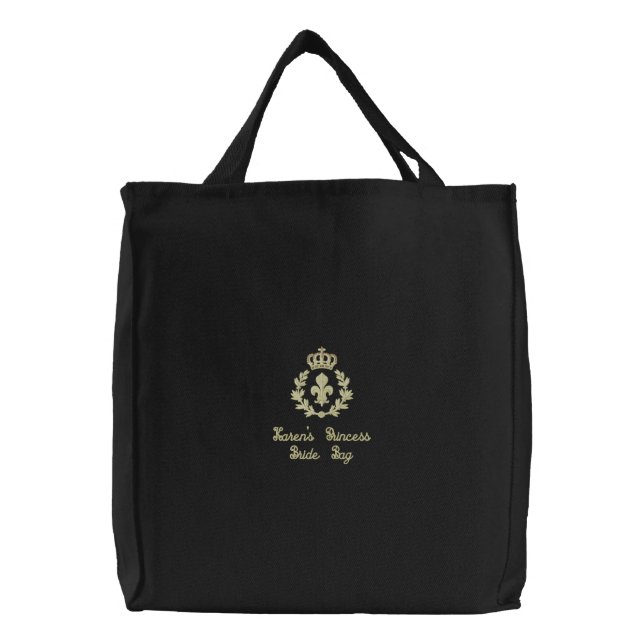 Crown Embroidery Embroidered Tote Bag (Front)