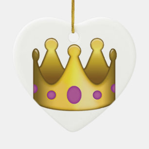Crown emoji ceramic ornament