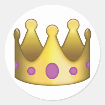 Crown Emoji Classic Round Sticker by OblivionHead at Zazzle