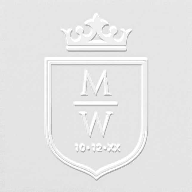 Crown Family Crest 2 Initial Wedding Monogram #2 Embosser (Design)