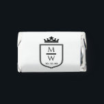 Crown Family Crest 2 Initial Wedding Monogram #2 Hershey's Miniatures<br><div class="desc">Simple Elegant Crown Family Crest Stacked 2 Initials with Divider Wedding Monogram Design ========</div>